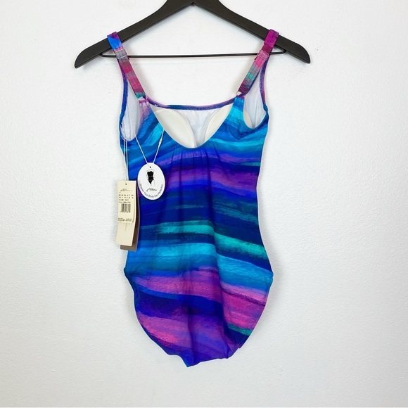 Gottex Midnight Light Square Neck One Piece Swimsuit Multi Color - Picture 5 of 7